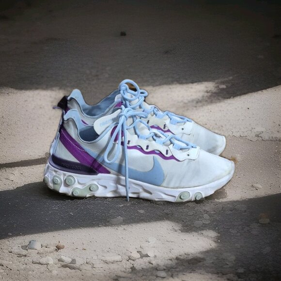 Nike React Element Psychic Blue Purple White Womens Shoes Sneakers Size 9 - Picture 4 of 8